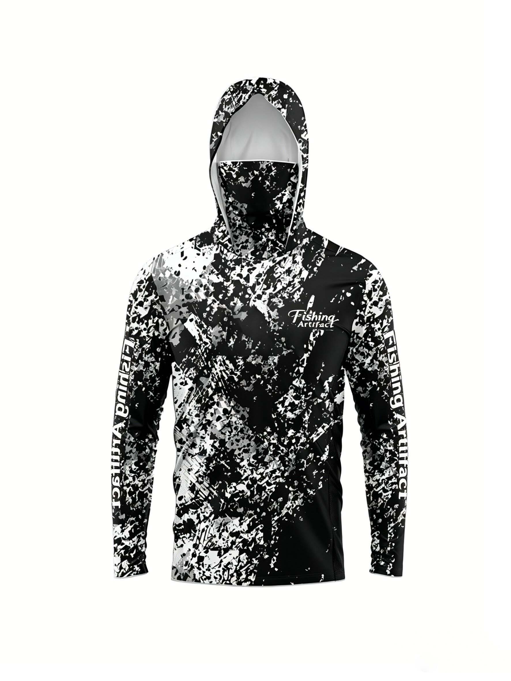 Sports Mask Breathable - Erkek Yazlık 3D Baskılı Balıkçı Kapüşonlu